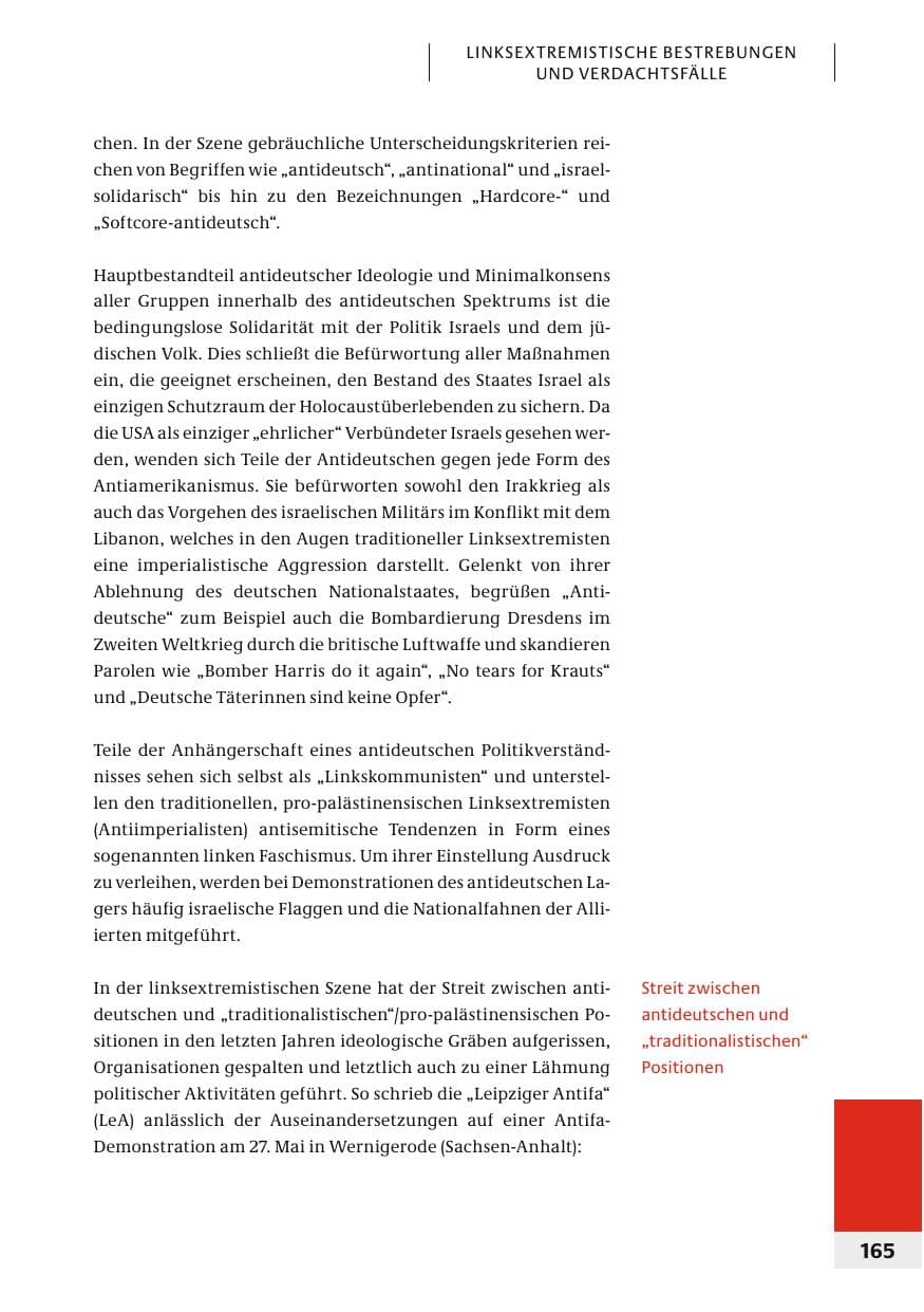 Seite 168 des Verfassungsschutzbericht 2006 Bund