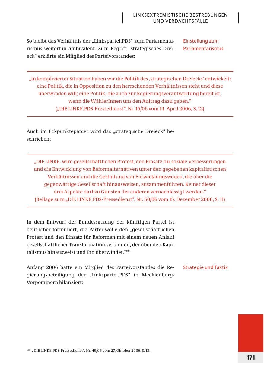 Seite 174 des Verfassungsschutzbericht 2006 Bund