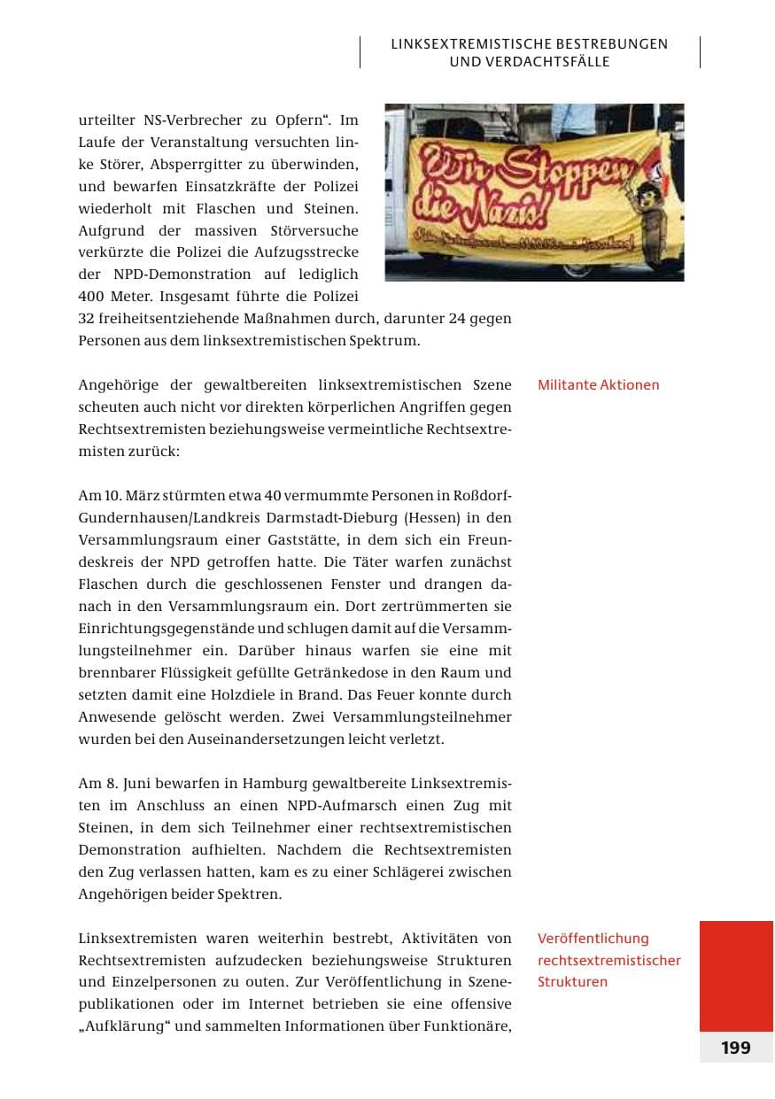 Seite 202 des Verfassungsschutzbericht 2006 Bund