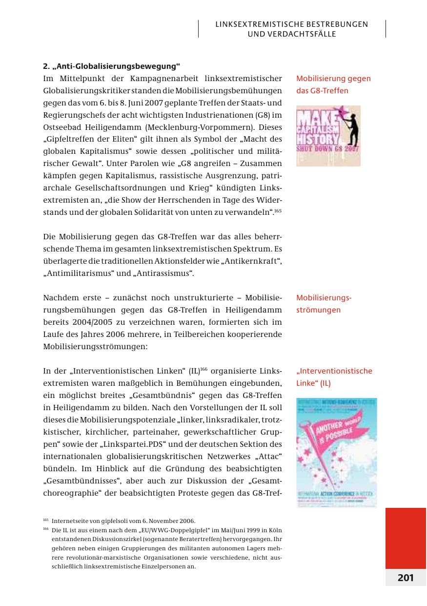 Seite 204 des Verfassungsschutzbericht 2006 Bund