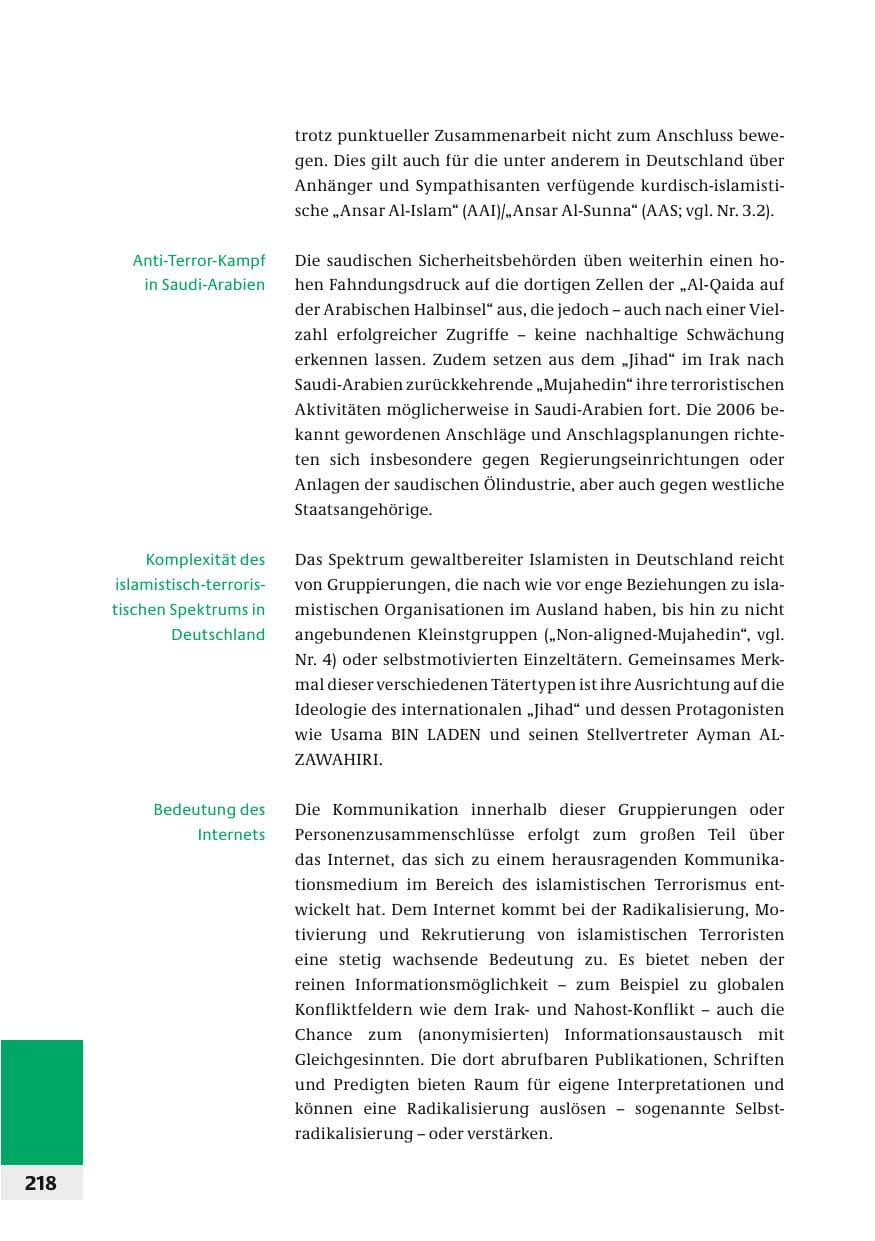 Seite 221 des Verfassungsschutzbericht 2006 Bund