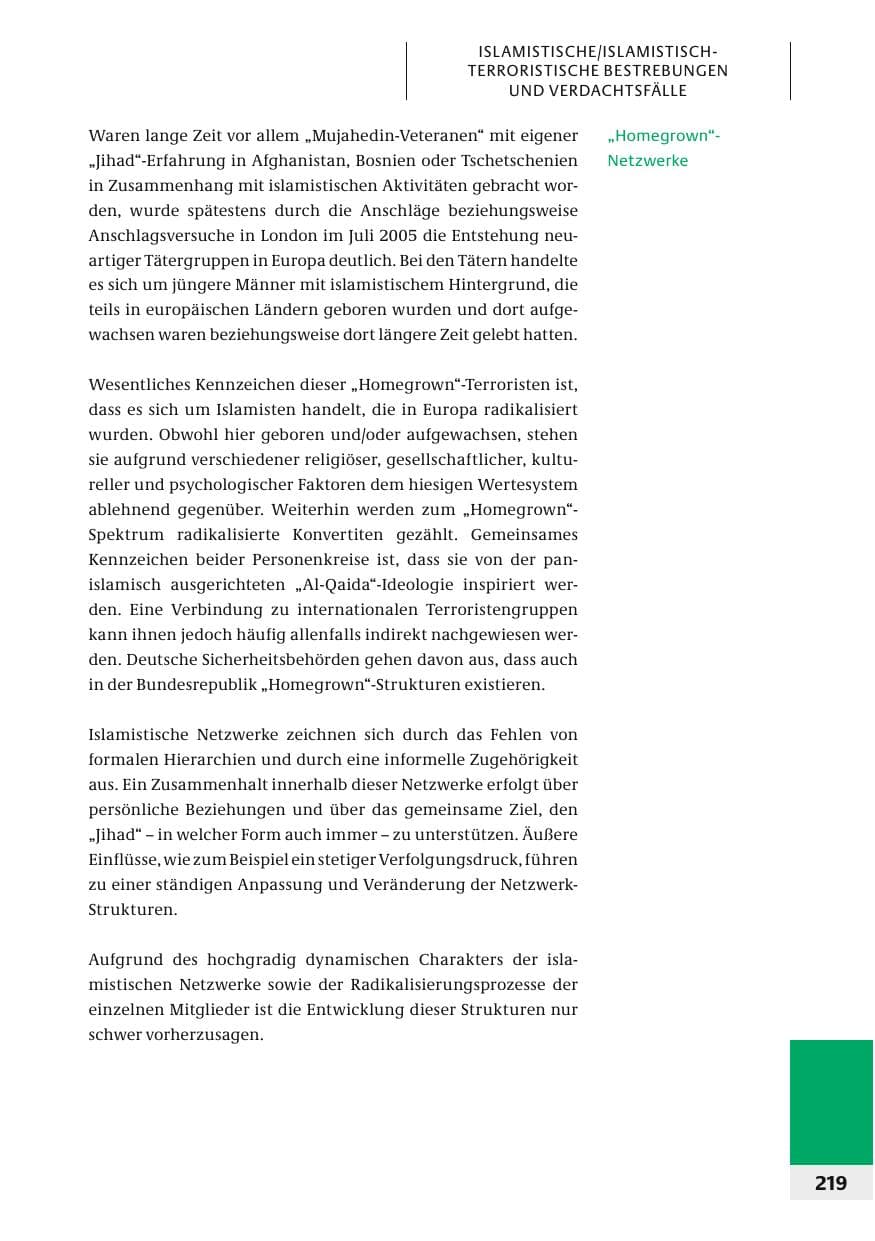 Seite 222 des Verfassungsschutzbericht 2006 Bund