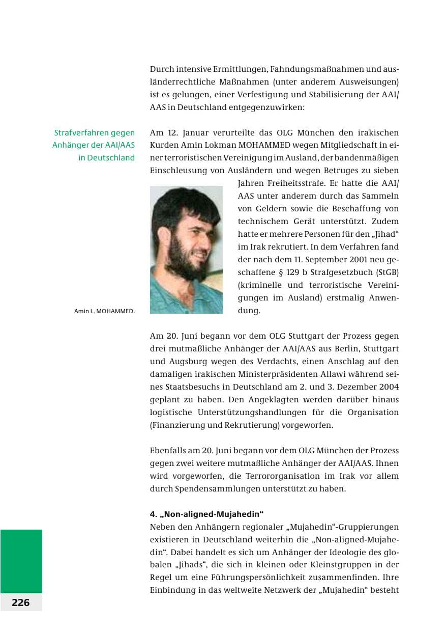 Seite 229 des Verfassungsschutzbericht 2006 Bund