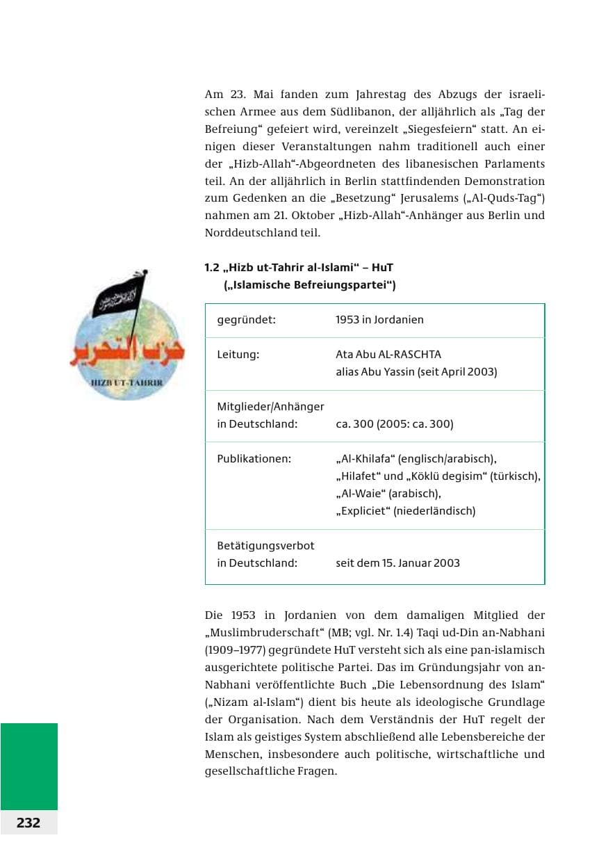 Seite 235 des Verfassungsschutzbericht 2006 Bund