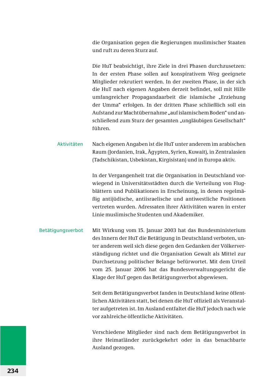 Seite 237 des Verfassungsschutzbericht 2006 Bund