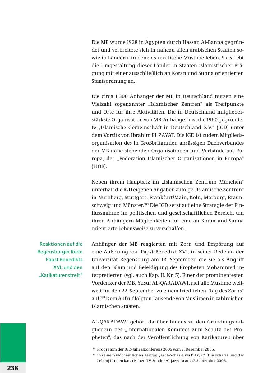 Seite 241 des Verfassungsschutzbericht 2006 Bund