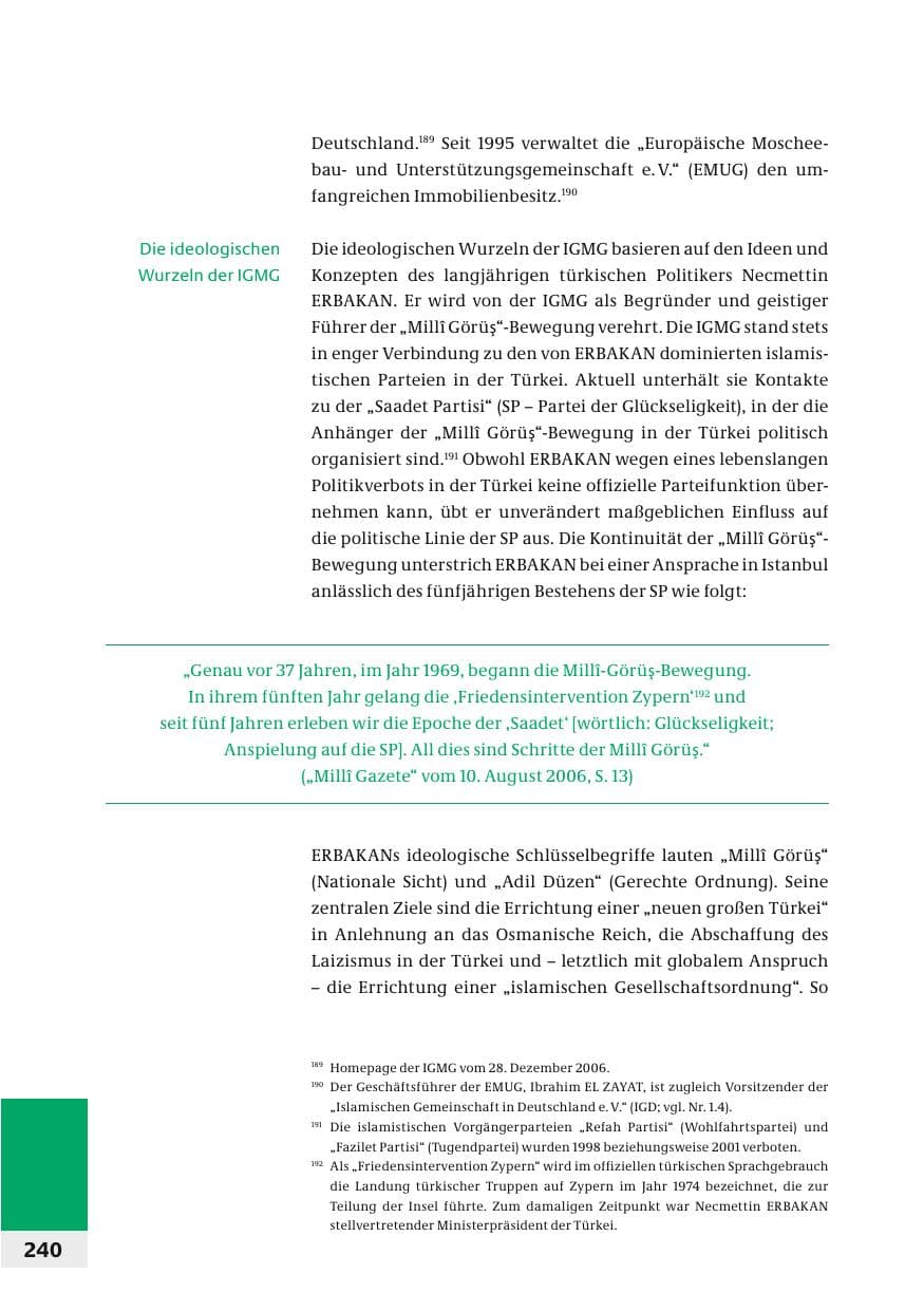 Seite 243 des Verfassungsschutzbericht 2006 Bund