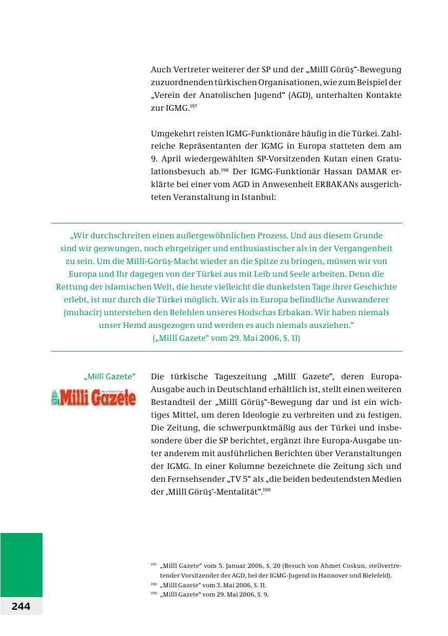 Seite 247 des Verfassungsschutzbericht 2006 Bund