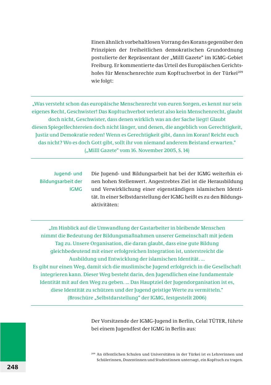 Seite 251 des Verfassungsschutzbericht 2006 Bund