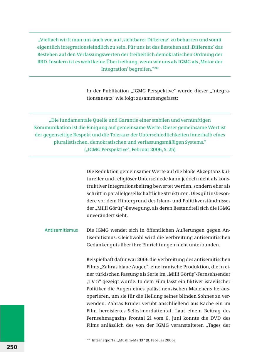 Seite 253 des Verfassungsschutzbericht 2006 Bund