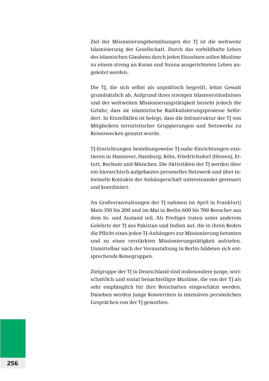 Seite 259 des Verfassungsschutzbericht 2006 Bund