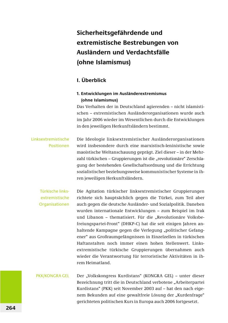 Seite 267 des Verfassungsschutzbericht 2006 Bund