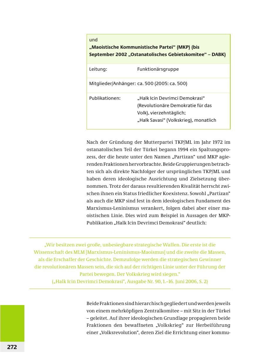 Seite 275 des Verfassungsschutzbericht 2006 Bund