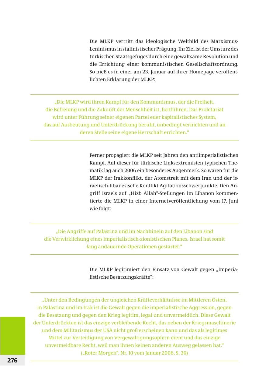 Seite 279 des Verfassungsschutzbericht 2006 Bund