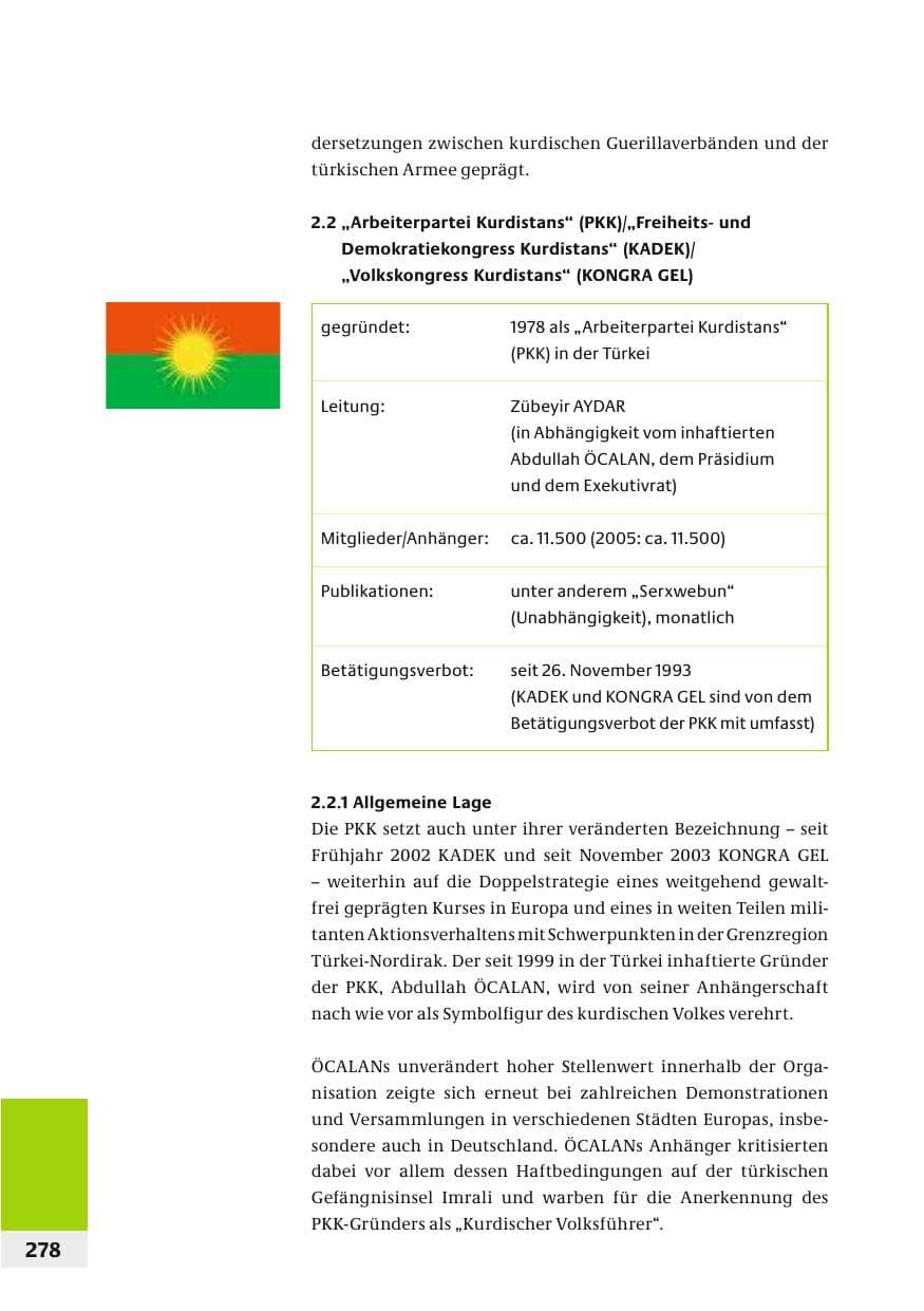 Seite 281 des Verfassungsschutzbericht 2006 Bund