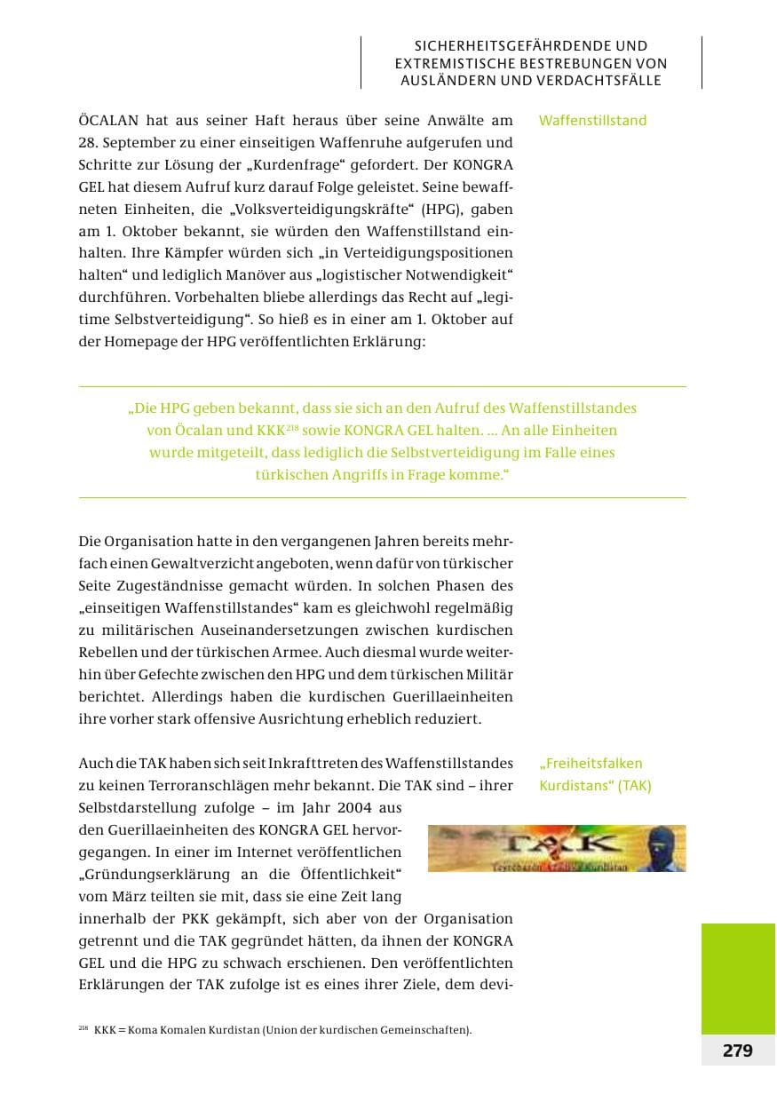 Seite 282 des Verfassungsschutzbericht 2006 Bund