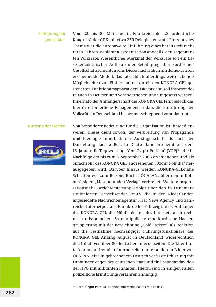 Seite 285 des Verfassungsschutzbericht 2006 Bund