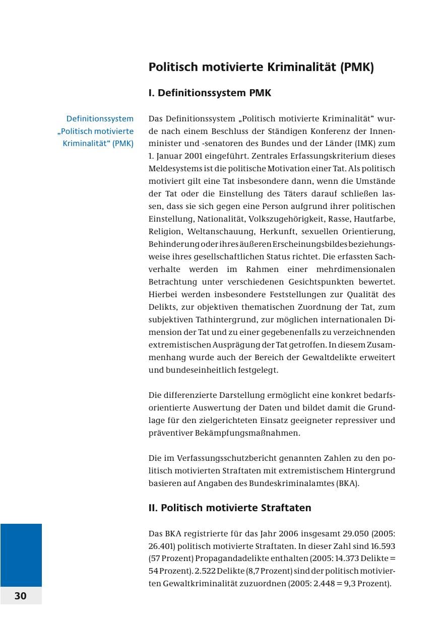 Seite 33 des Verfassungsschutzbericht 2006 Bund