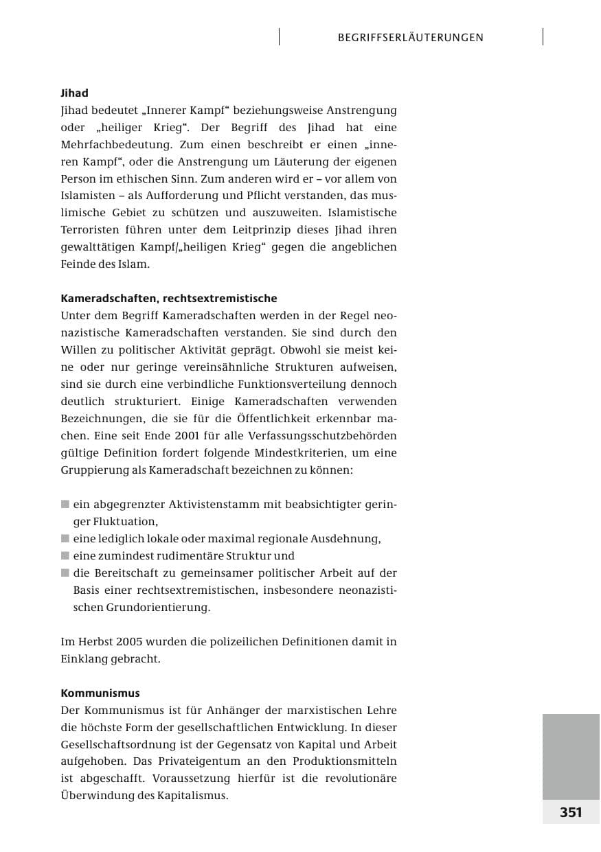 Seite 354 des Verfassungsschutzbericht 2006 Bund