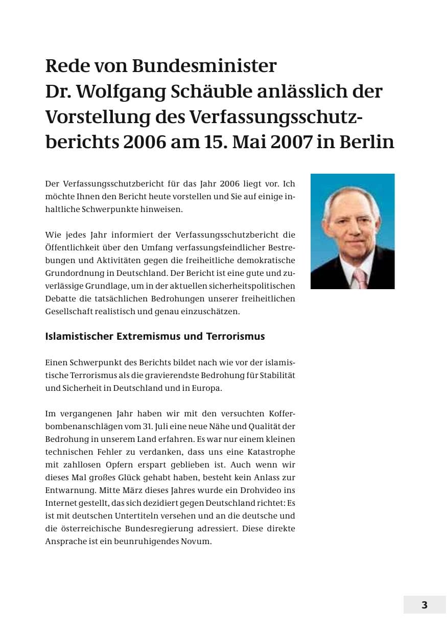 Seite 6 des Verfassungsschutzbericht 2006 Bund