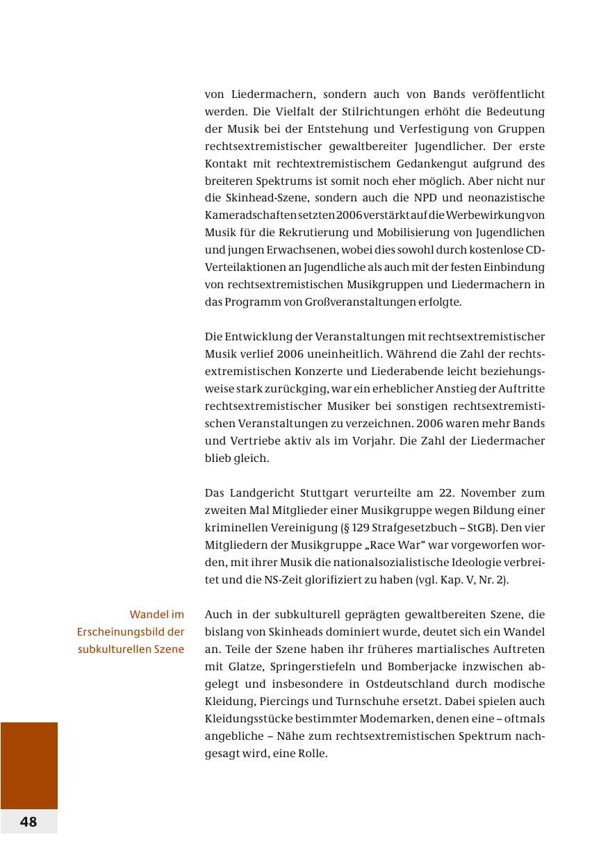 Seite 51 des Verfassungsschutzbericht 2006 Bund
