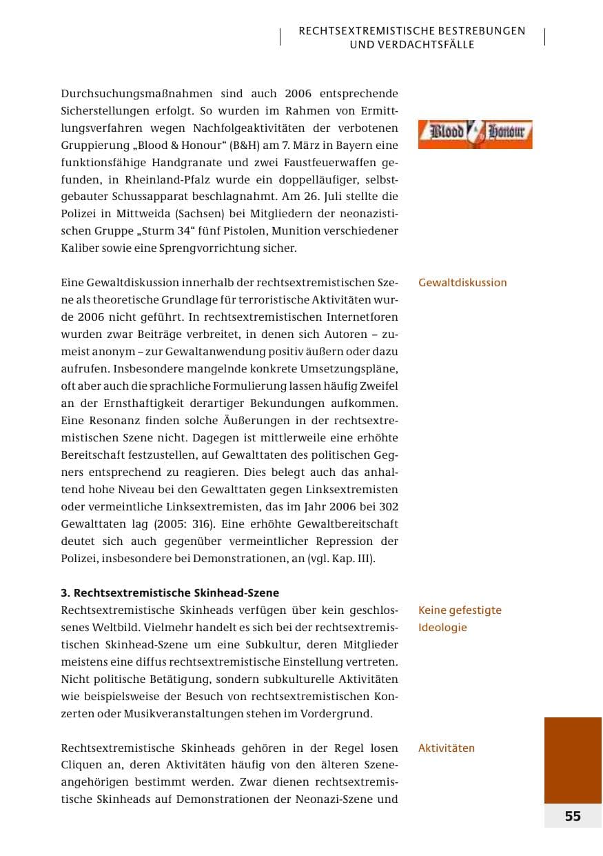Seite 58 des Verfassungsschutzbericht 2006 Bund