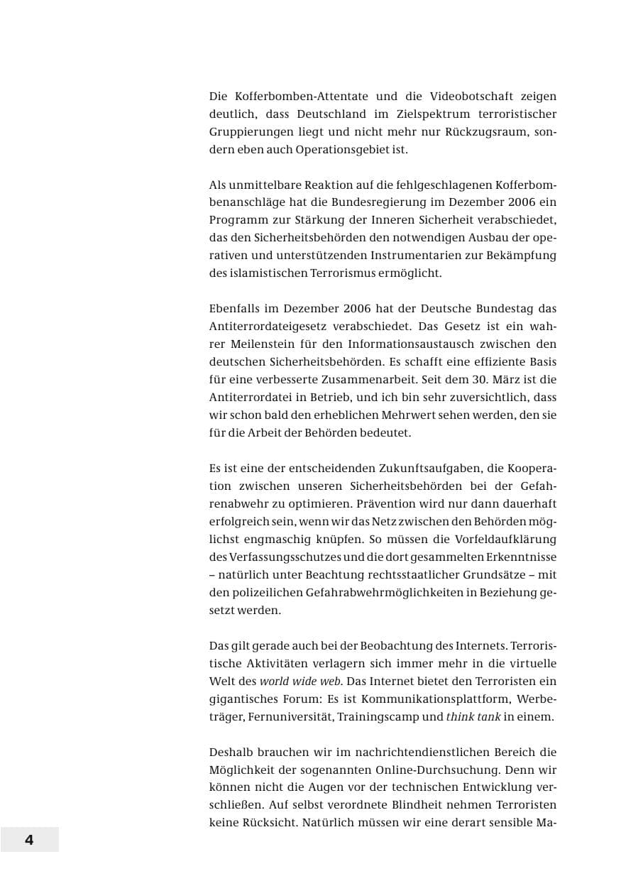 Seite 7 des Verfassungsschutzbericht 2006 Bund