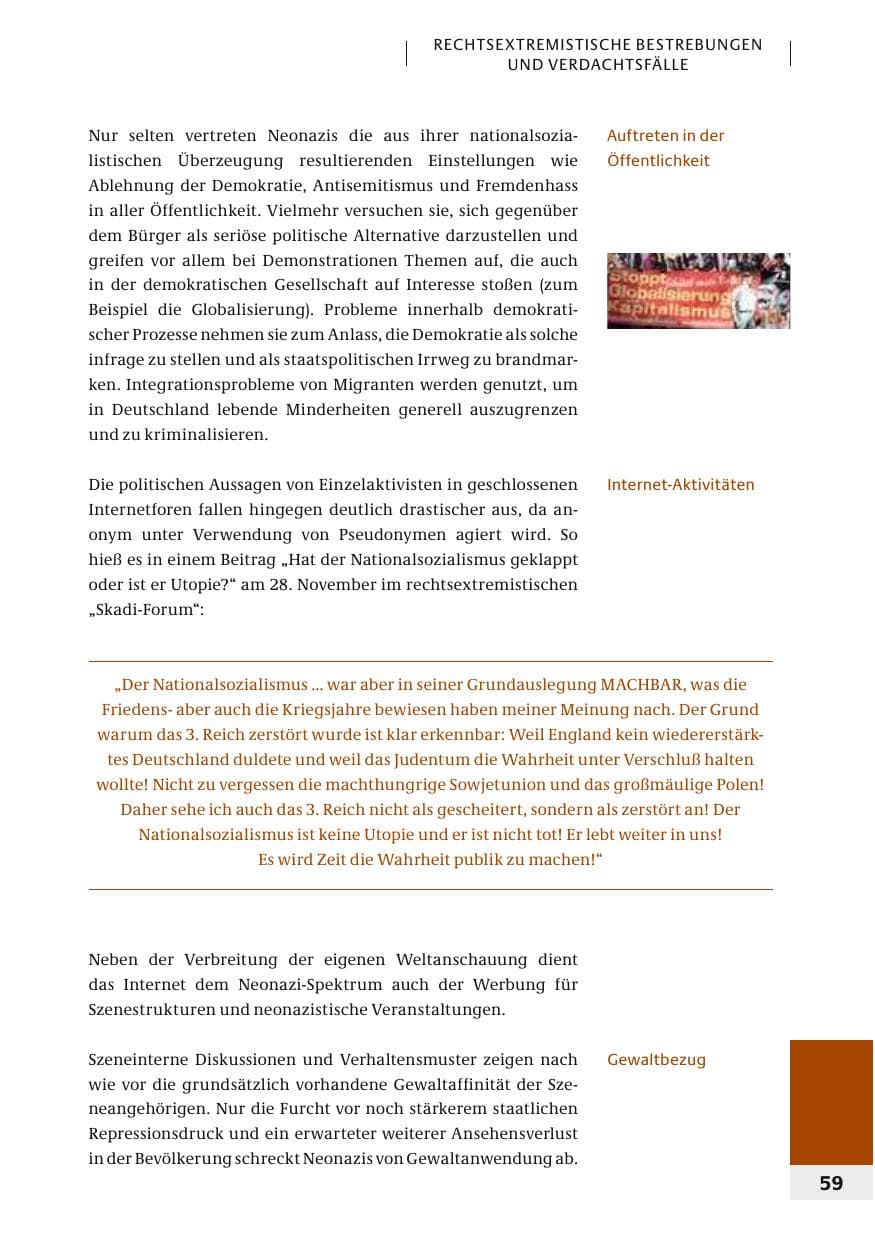 Seite 62 des Verfassungsschutzbericht 2006 Bund