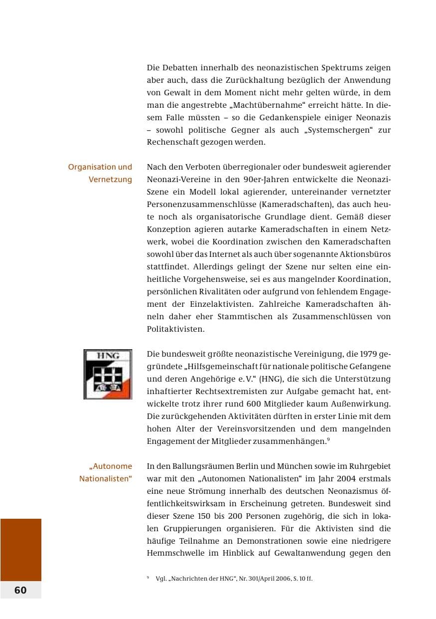 Seite 63 des Verfassungsschutzbericht 2006 Bund