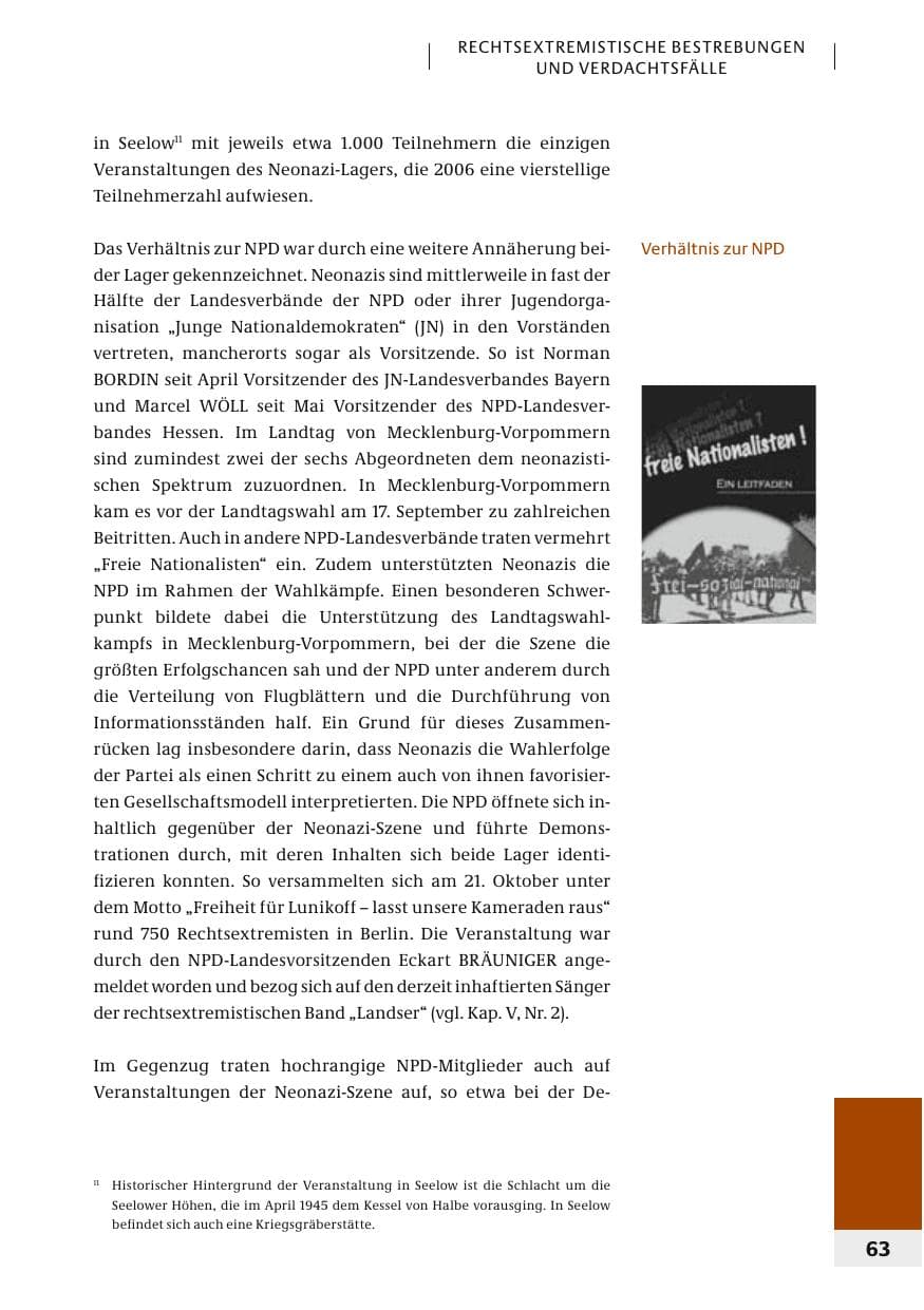 Seite 66 des Verfassungsschutzbericht 2006 Bund