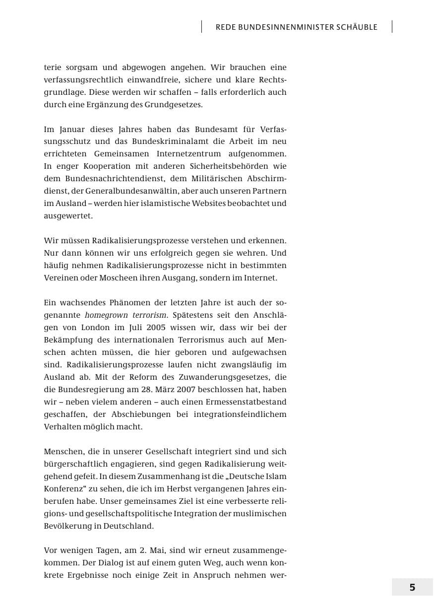 Seite 8 des Verfassungsschutzbericht 2006 Bund