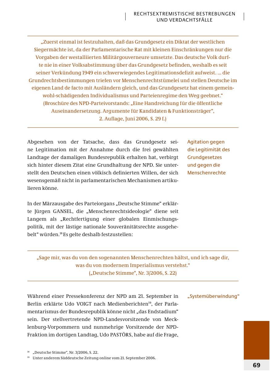 Seite 72 des Verfassungsschutzbericht 2006 Bund