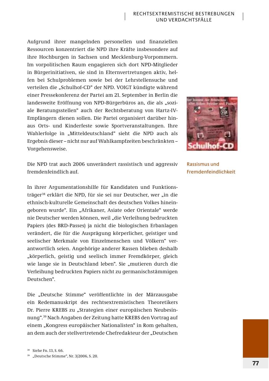 Seite 80 des Verfassungsschutzbericht 2006 Bund