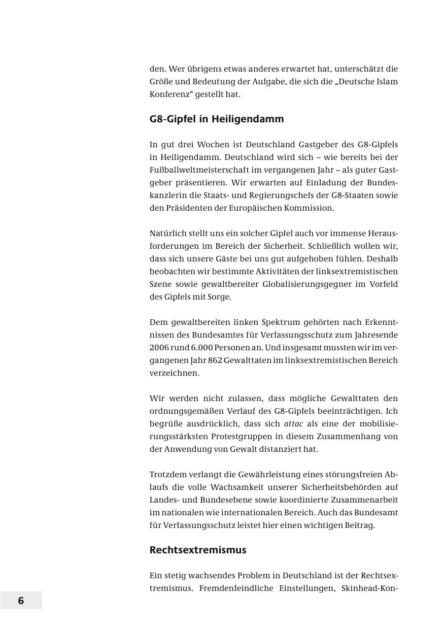 Seite 9 des Verfassungsschutzbericht 2006 Bund