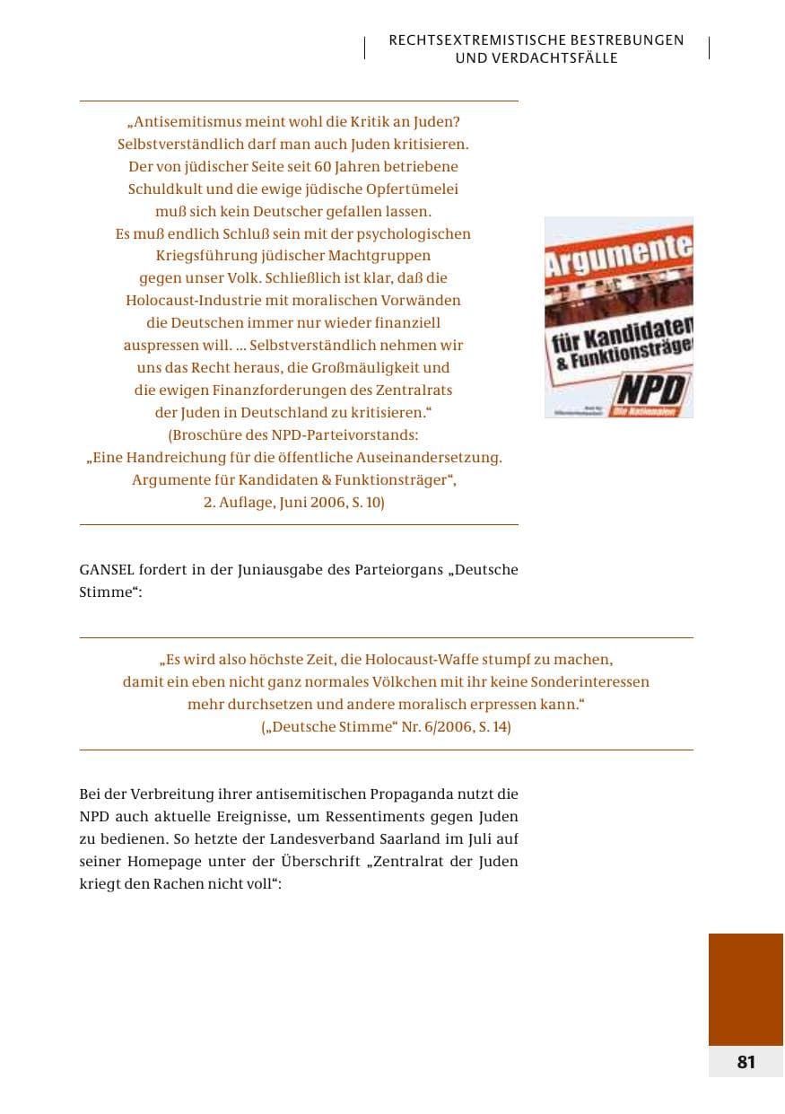 Seite 84 des Verfassungsschutzbericht 2006 Bund