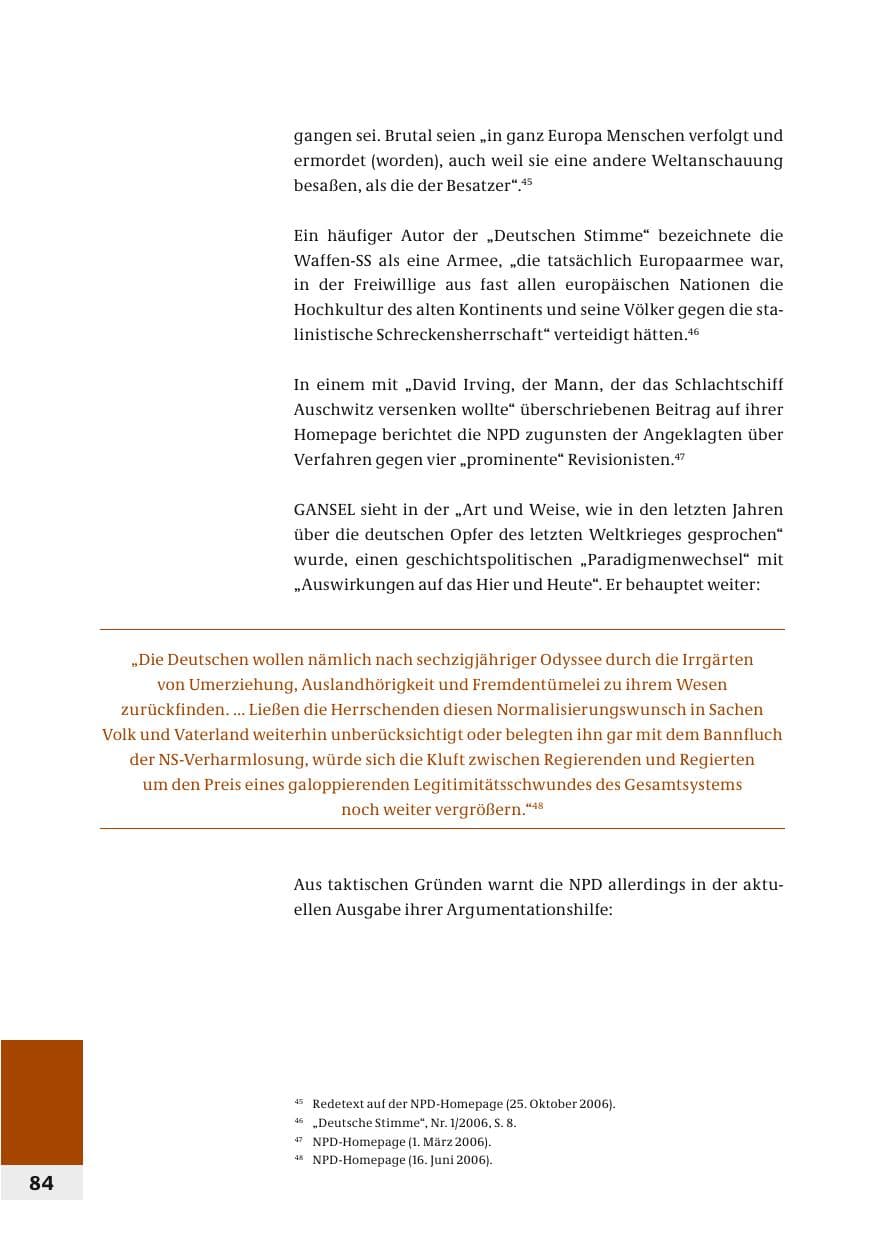 Seite 87 des Verfassungsschutzbericht 2006 Bund