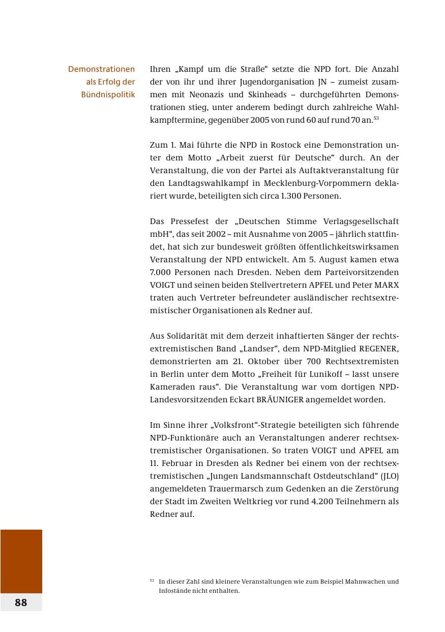 Seite 91 des Verfassungsschutzbericht 2006 Bund