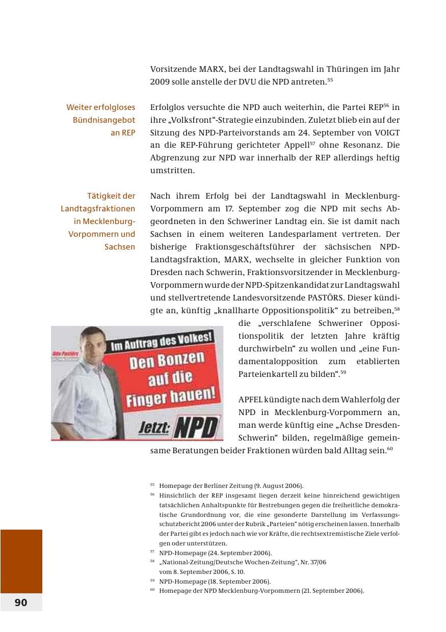 Seite 93 des Verfassungsschutzbericht 2006 Bund