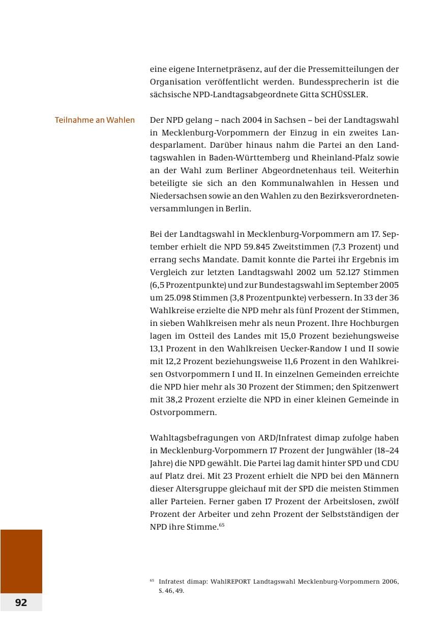 Seite 95 des Verfassungsschutzbericht 2006 Bund