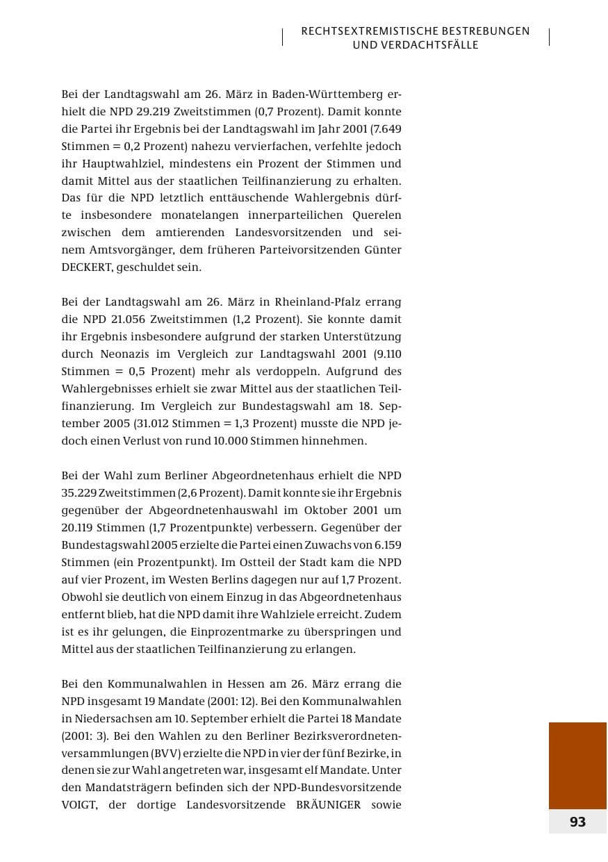 Seite 96 des Verfassungsschutzbericht 2006 Bund