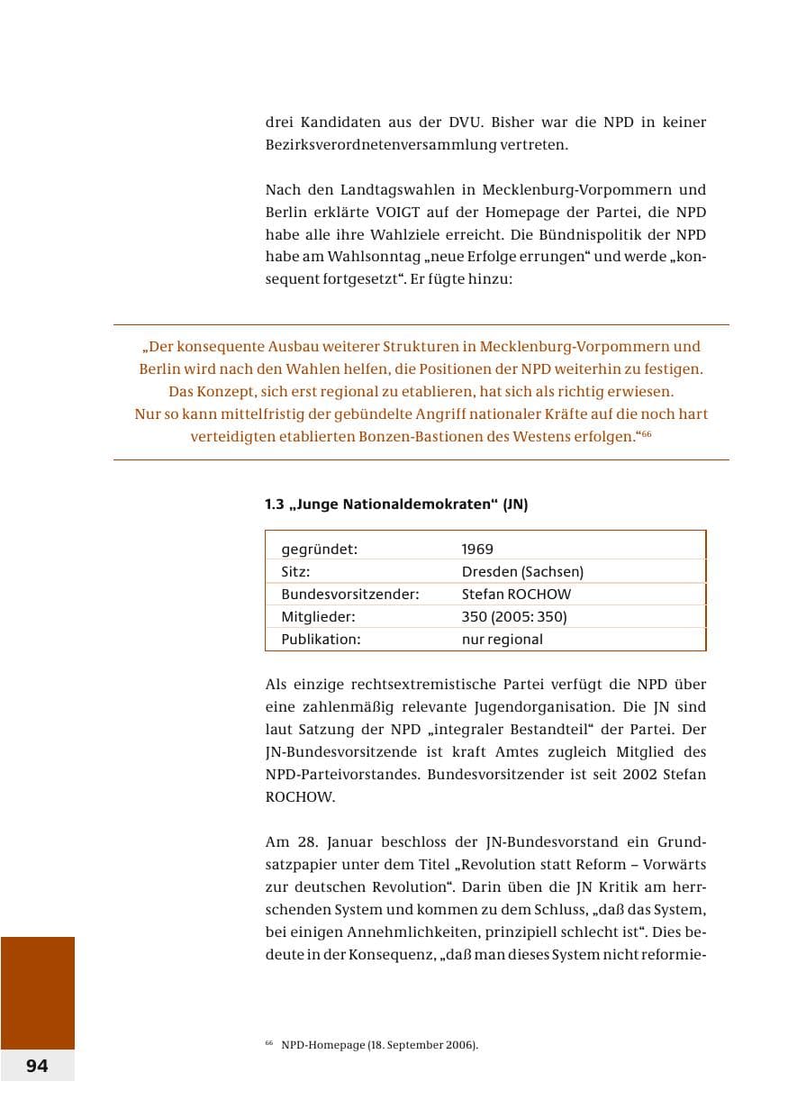 Seite 97 des Verfassungsschutzbericht 2006 Bund