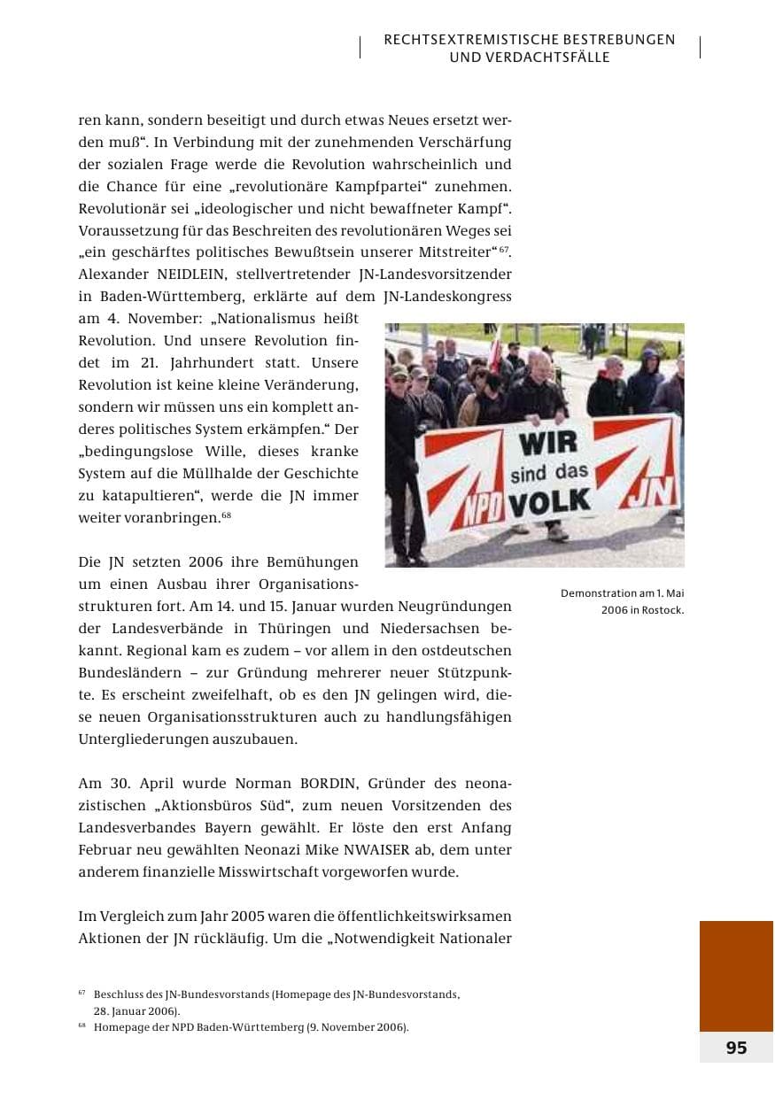 Seite 98 des Verfassungsschutzbericht 2006 Bund