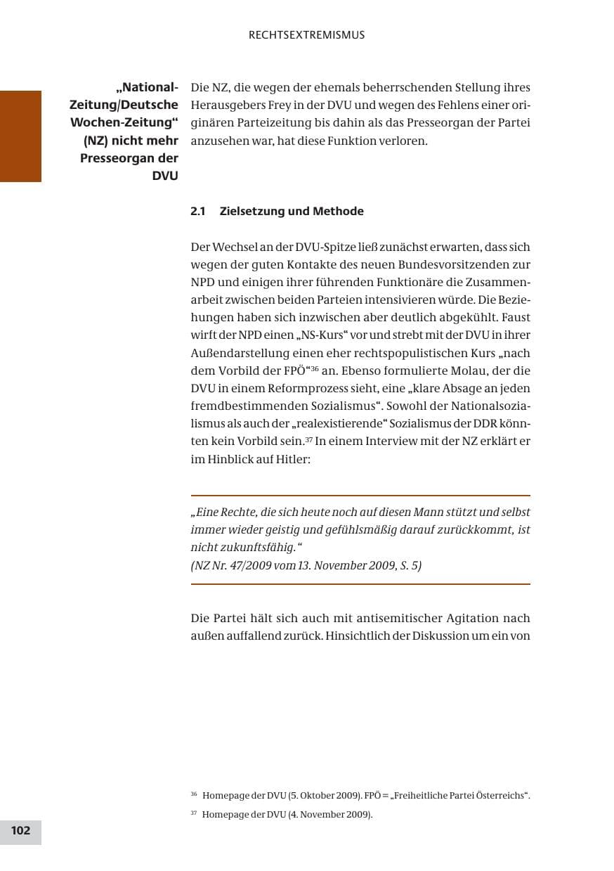 Seite 102 des Verfassungsschutzbericht 2009 Bund