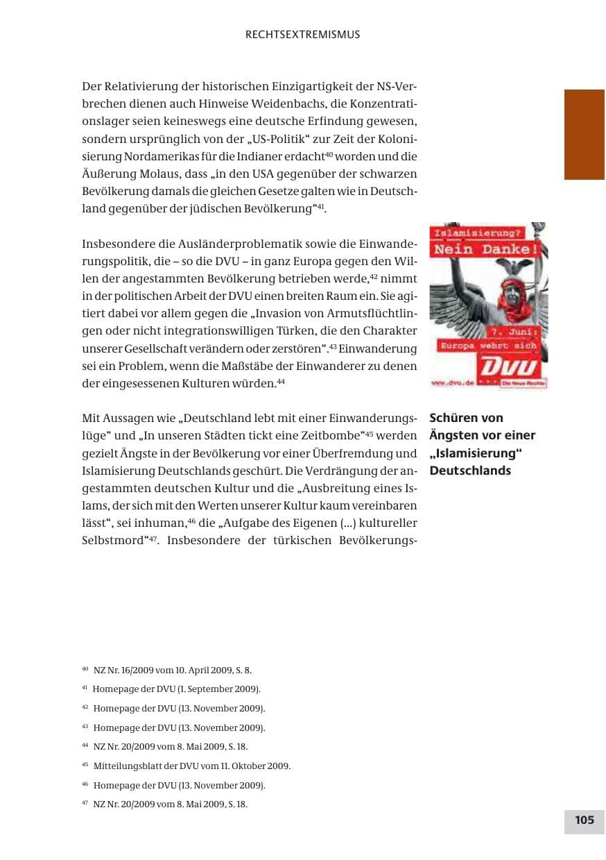 Seite 105 des Verfassungsschutzbericht 2009 Bund