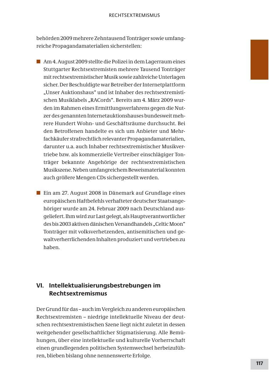 Seite 117 des Verfassungsschutzbericht 2009 Bund