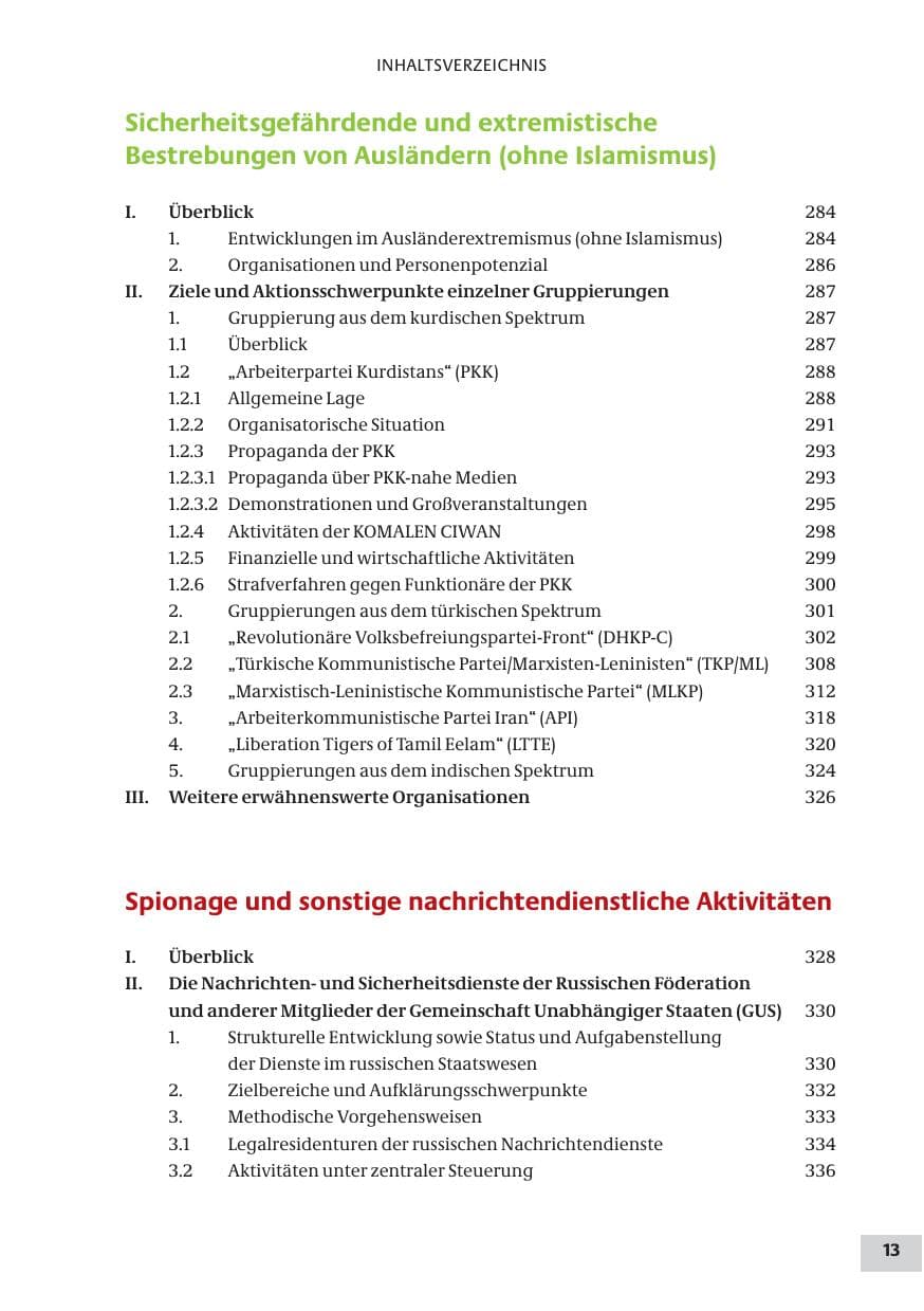 Seite 13 des Verfassungsschutzbericht 2009 Bund