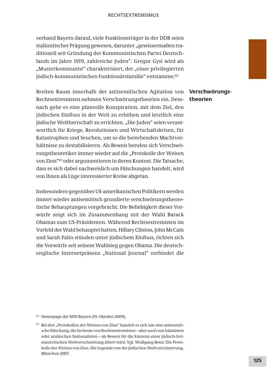 Seite 125 des Verfassungsschutzbericht 2009 Bund