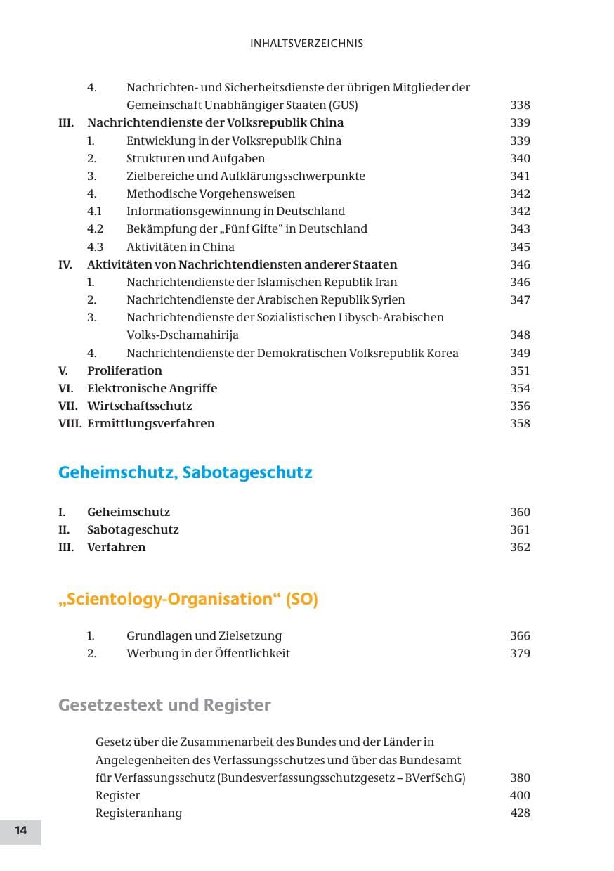 Seite 14 des Verfassungsschutzbericht 2009 Bund