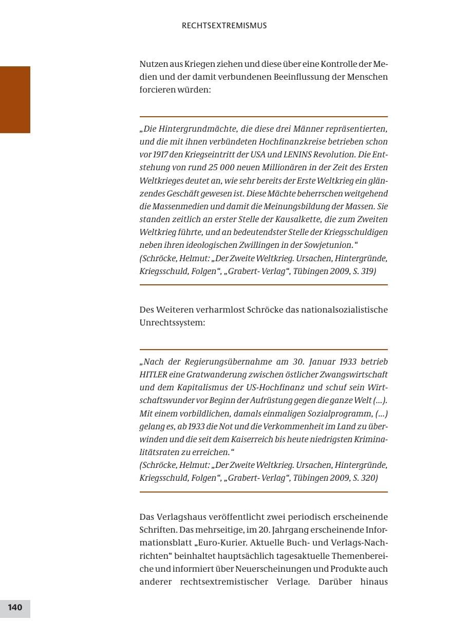 Seite 140 des Verfassungsschutzbericht 2009 Bund