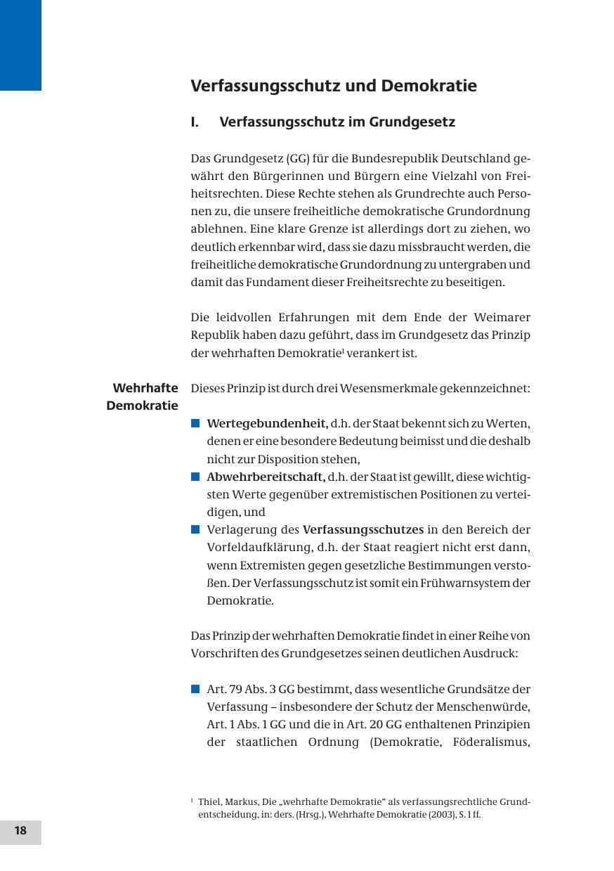 Seite 18 des Verfassungsschutzbericht 2009 Bund